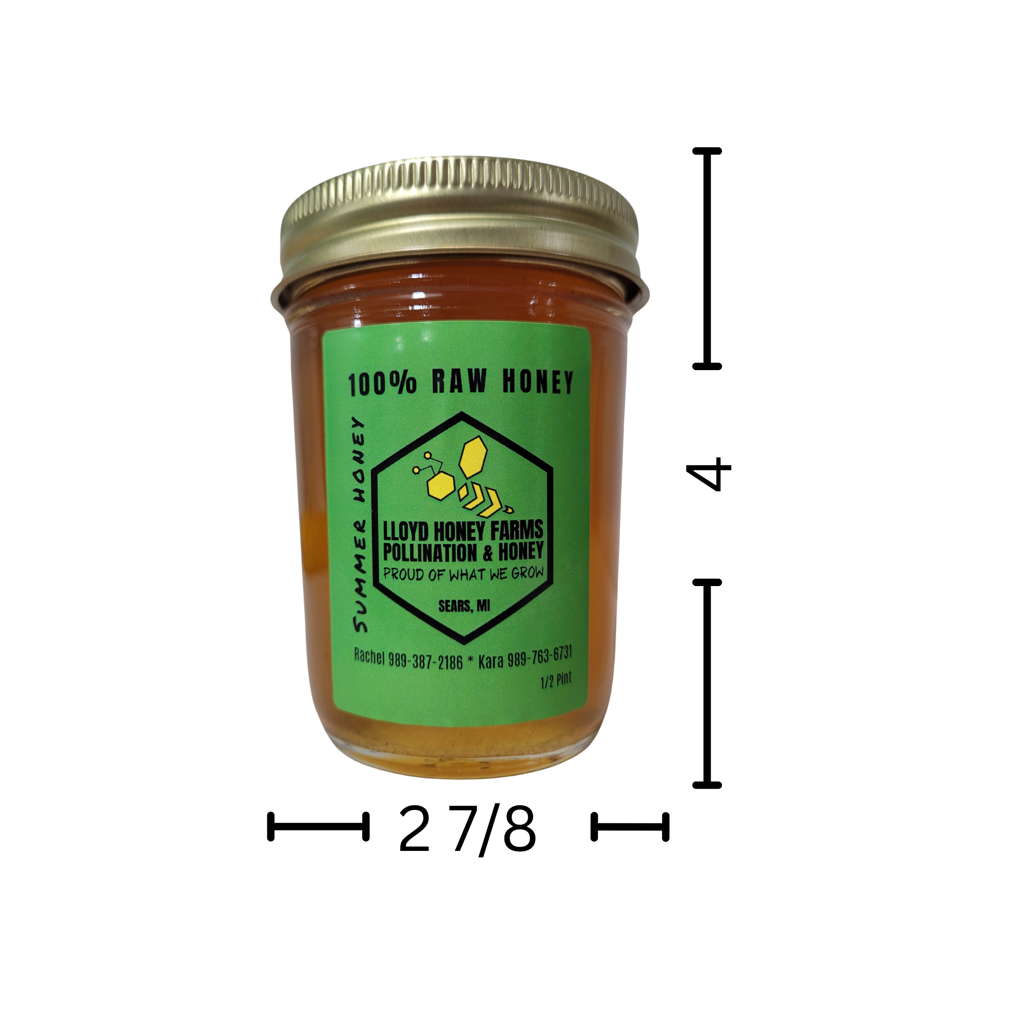 1/2 Pint Jar Raw Summer Honey