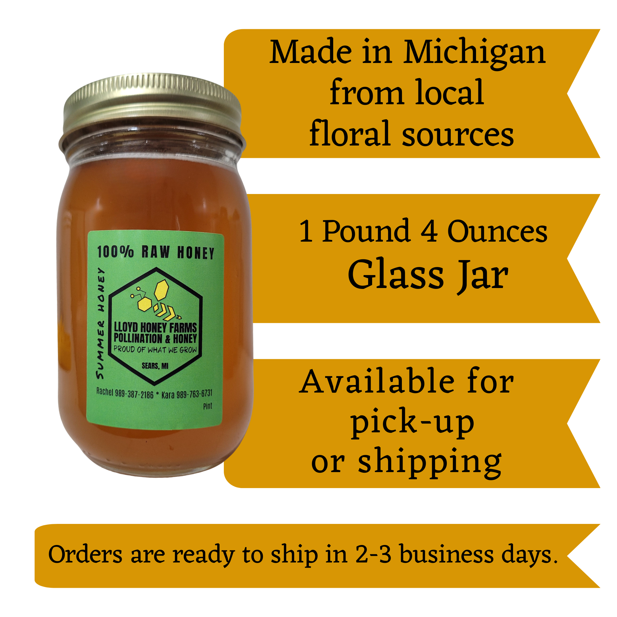 Pint Jar Raw Summer Honey