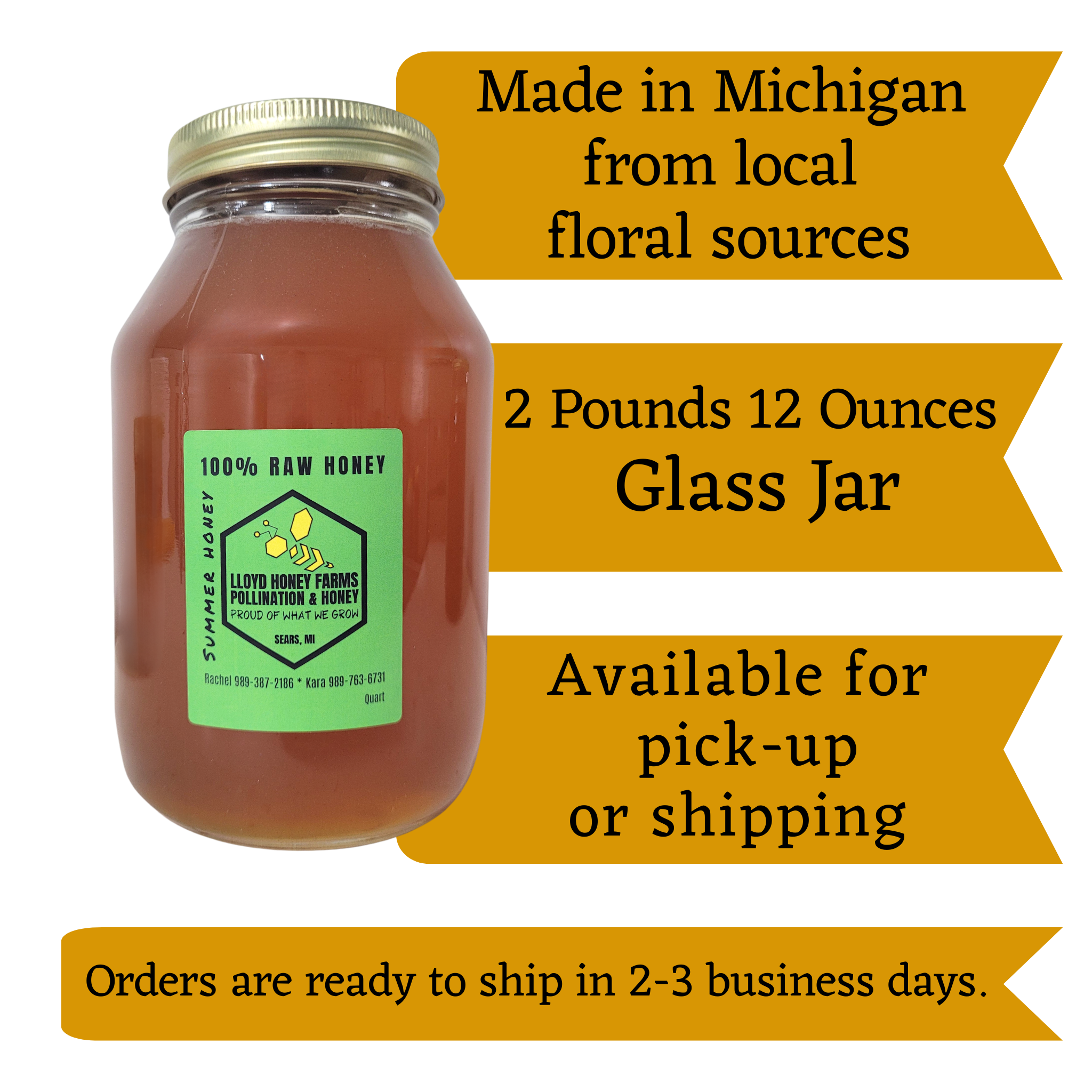 Quart Jar Raw Summer Honey