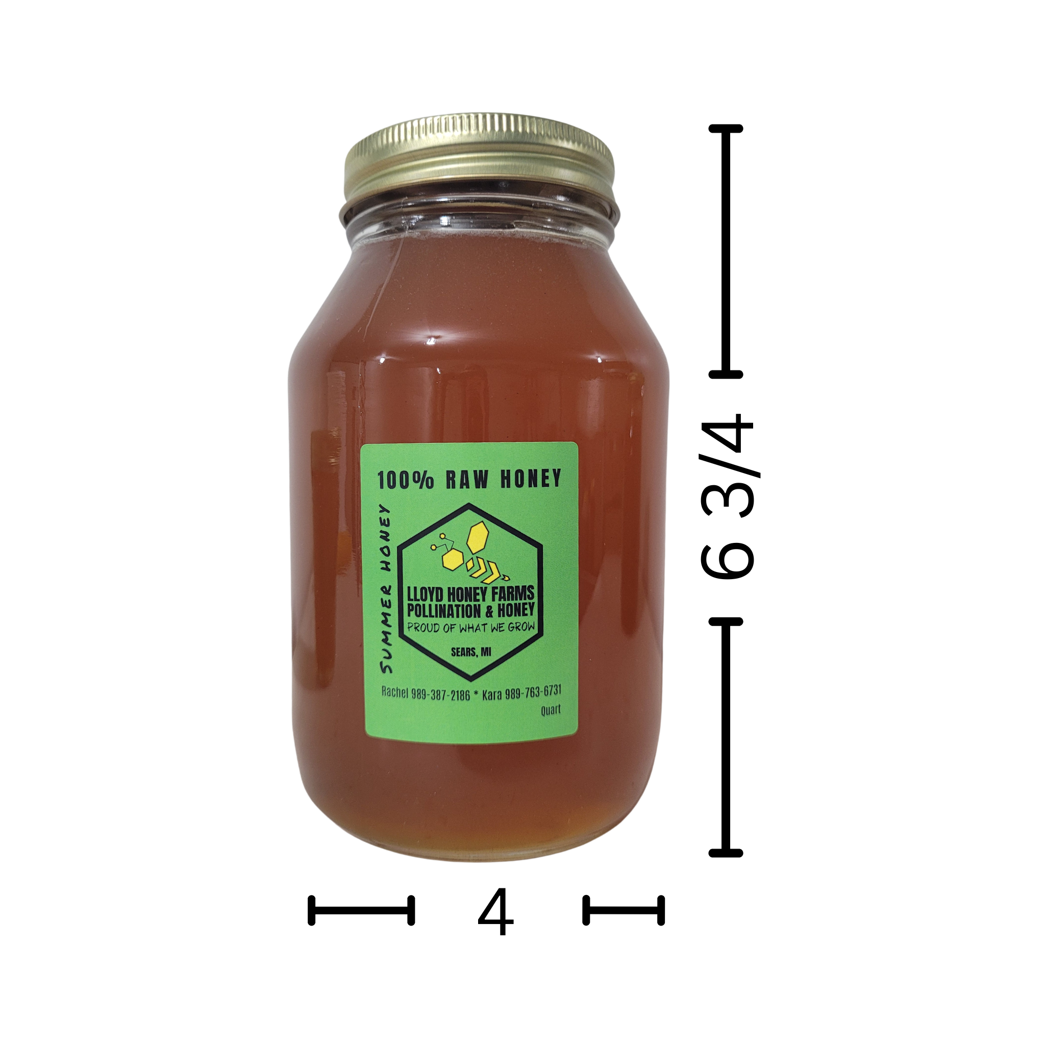 Quart Jar Raw Summer Honey